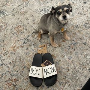 NWT Rae Dunn “Dog Mom” Slides Sz 10